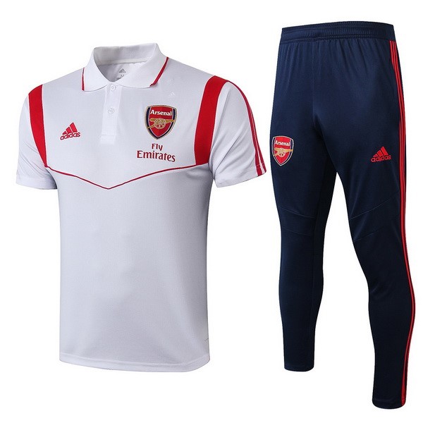 Polo Arsenal Conjunto Completo 2019/20 Blanco Rojo